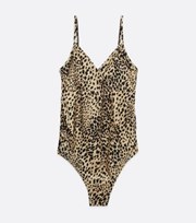 New Look Maternity Brown Leopard Print Wrap Swimsuit